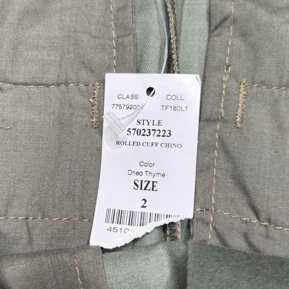 NWT White House Black Market Dried Thyme Rolled Cuff Slim Chino Pants Size 2 - Picture 8 of 12